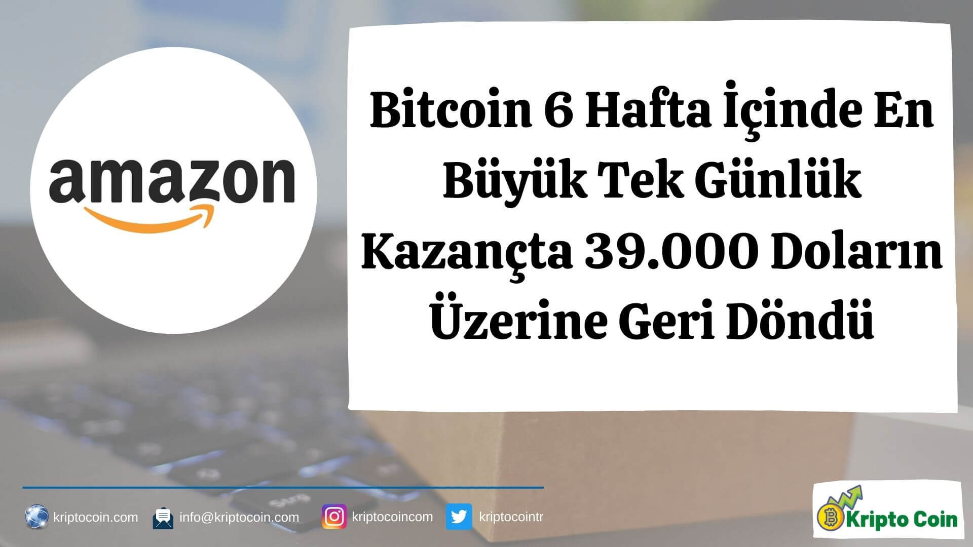 Bitcoin 6 Hafta İçinde En Büyük Tek Günlük Kazançta 39.000 Doların Üzerine Geri Döndü