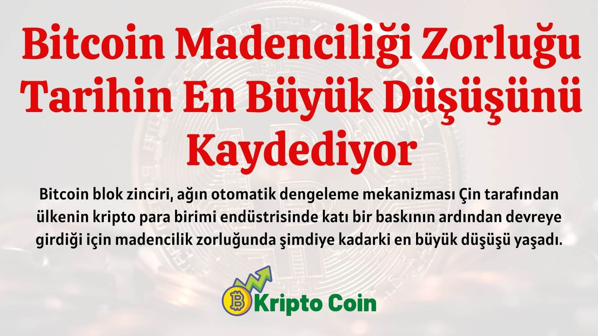 Bitcoin Madenciliği Zorluğu Tarihin En Büyük Düşüşünü Kaydediyor